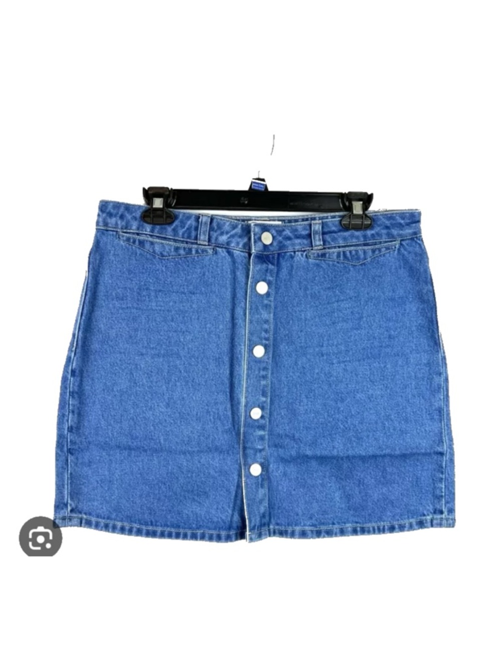 PAIGE Esma Hi Rise A-Line Denim Mini Skirt Button Front Size 30